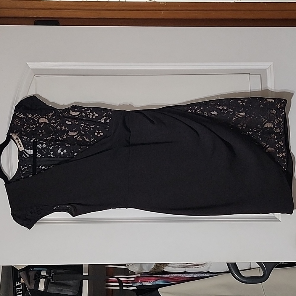 Black half lace dress